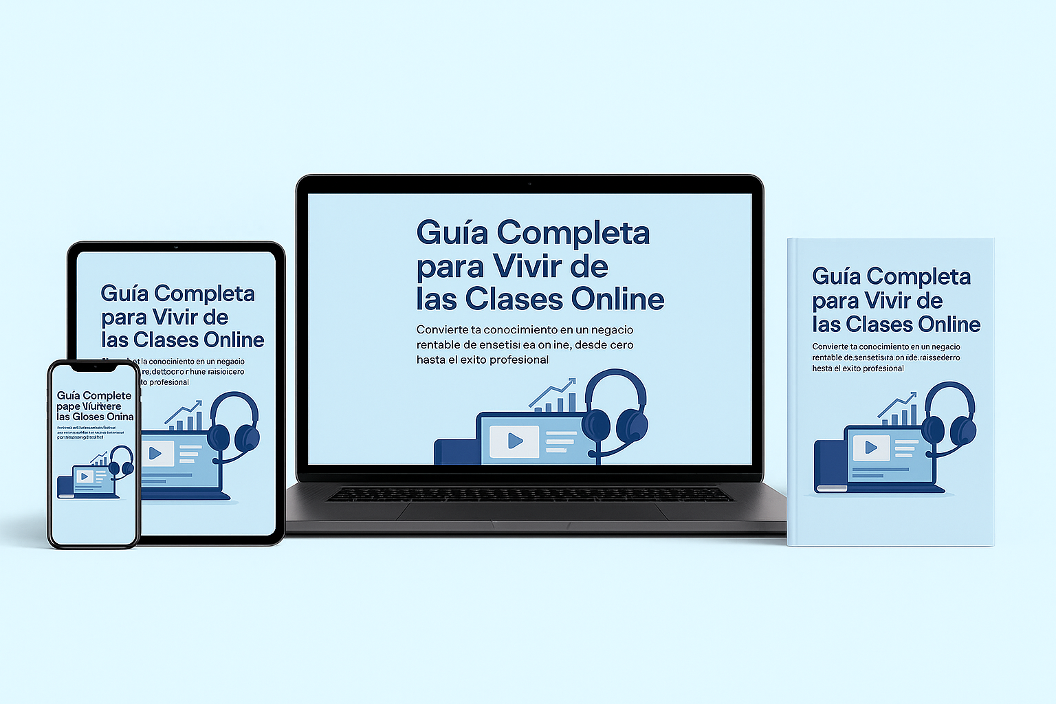 Mockup del Ebook - Guía para Vivir de las Clases Online